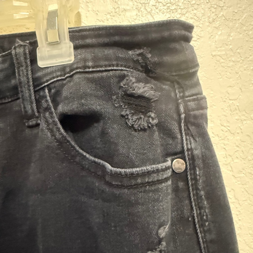 Judy Blue Black Distressed High Rise Boyfriend Jeans JB82161BK Size‎ 9/29 - Picture 6 of 16
